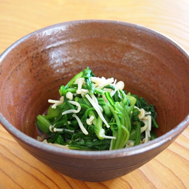 作り置きにも!簡単春菊とえのきのさっぱりお浸し